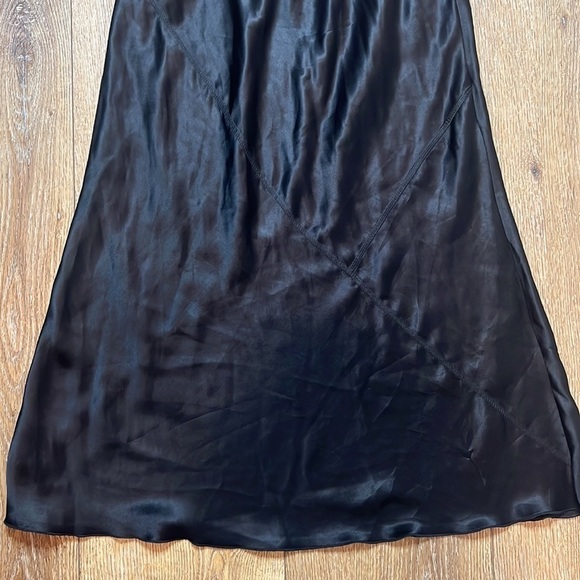 ATM Black Bias Cut Silk Midi Slip Skirt Size S - Picture 4 of 7